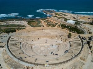 amphitheater in Caesarea national park in israel