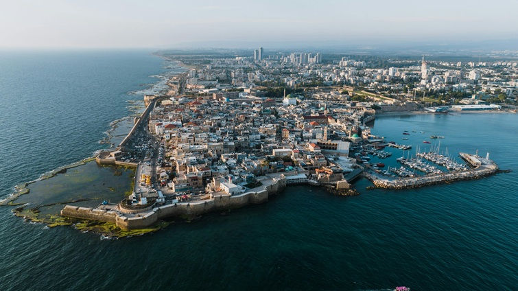 old-city-of-acre-israel aerial view of old city of acre