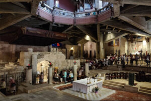 inside the basilica of annunciation in nazareth