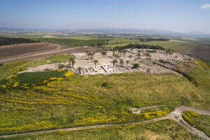 aerial view of tel megiddo in israel