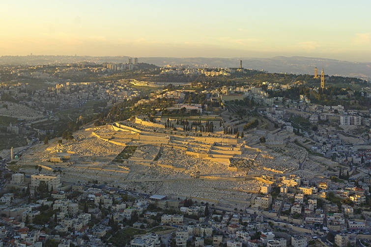 Aerial Jerusalem Mount of Olives
