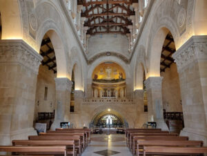 inside the church of transfiguration on mount tabor