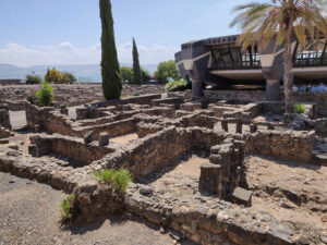 ruins of the ancient village at capernaum in israel