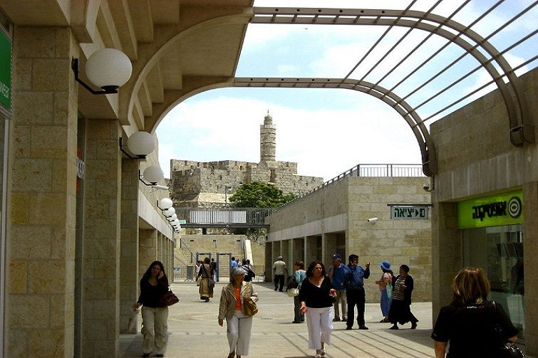 jerusalem tower of david from mamilla mall