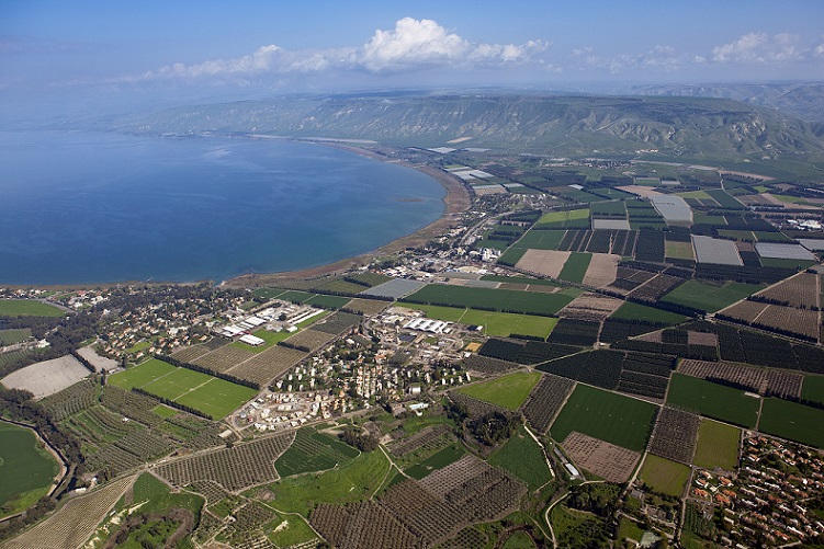 aerial view of sea of galilee