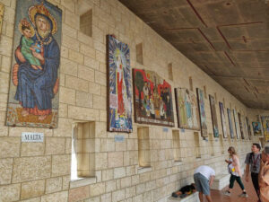 courtyard basilica of annunciation in nazareth