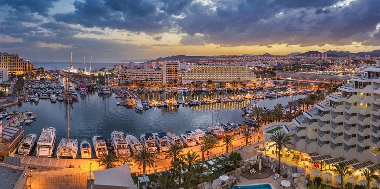 eilat at dusk
