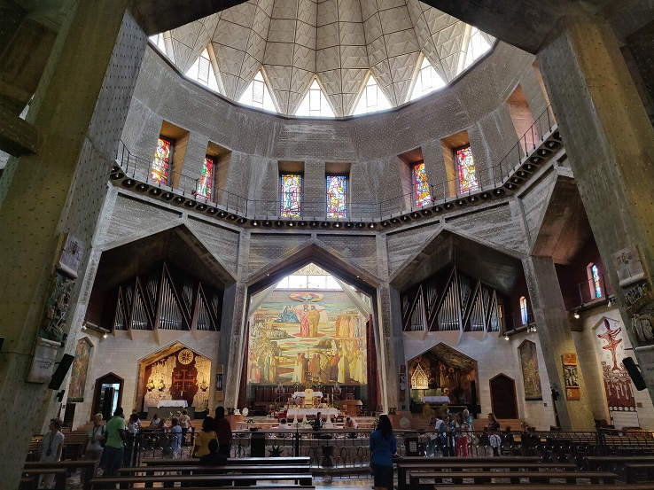 inside Basilica of Annunciation in nazareth