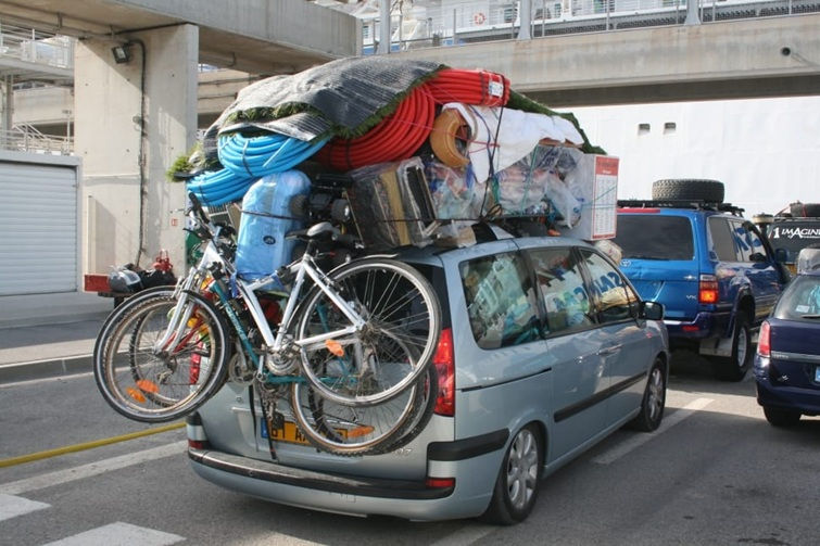 luggage on vehicle