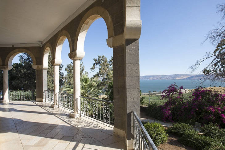 mount of beatitudes and sea of galilee israel