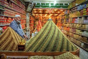 piled spices old city market jerusalem