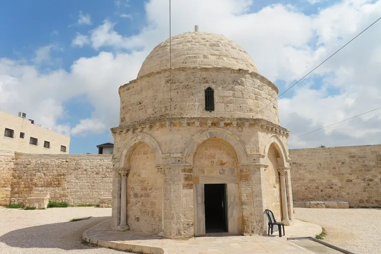 Chapel of the Ascension on mount of olives in jerusalem